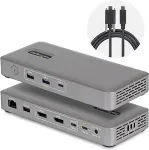 StarTech USB4 Docking Station Driverless Dual 4K for macOS and Windows Universal USB-C Dock with 100W Laptop Charging