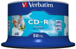VERBATIM Matricas CD-R AZO 700MB 1x- 52x Wide Printable non ID,50 Pack Spindle