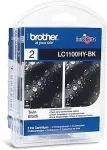 Tooner Brother LC1100BKBP2 - 2er-Pack - Schwarz - Original - Blisterverpackung - Tintenpatrone - f&uuml;r Brother DCP-185, 385, 395, 585, J715, MFC-490, 5490, 5890, 5895, 6890, 790, 795, 990, J615