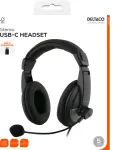 DELTACO HL-50C Headset , 40mm element, USB-C, volume control black / HL-50C / 1903683