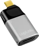 Logilink USB 3.2 Gen2 Type-C adapter, C/M to HDMI-A/F+USB-C/F,4K/60 Hz,PD,alu,black/grey
