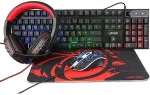 Klaviatuur Ultron HAWK Gaming Set schwarz kabelgebunden 4in1