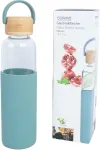 Home4you Joogipudel GLASS H22,5cm 550ml, klaasist, bambusest korgiga