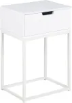 Home4you &Ouml;&ouml;kapp MITRA 40x30xH61,5cm, valge/metall, MDF, metall