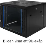 TOTEN 19&rdquo; wall cabinet , System Z, 6U, 600 &times; 600, glass door, black / ZS66066001 / 19-Z6606