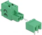 DELOCK Terminal block set for PCB 2 pin 5.08 mm pitch horizontal