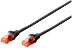 Digitus Professional - Patch-Kabel - RJ-45 (M) bis RJ-45 (M) - 2,0m - UTP - CAT 6 - glatt, mit Knickschutz - Schwarz (DK-1612-020/BL)