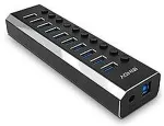 Lindy USB-jaotur LINDY 10-pordiline USB 3.0 jaotur koos sisse-/v&auml;ljal&uuml;litustega