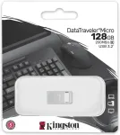 M&auml;lukaart Kingston Technology Kingston DataTraveler Micro 128GB USB 3.2 Gen 1 USB stick S&oslash;lv