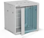ALANTEC Szafa wisząca 19" 12U 600x600, dwusekcyjna, drzwi szklane jednoskrzydłowe, tył osłona pełna demontowalna, osłony boczne pełne demontowalne zamykane na klucz, 4 belki, kolor szary, do samodzielnego montażu - Flat Pack,