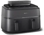 Frit&uuml;&uuml;r PHILIPS 5000 series NA550/00 fryer Double 9 L Stand-alone 2750 W Hot air fryer Black