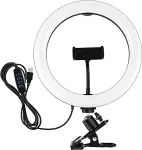 NONAME LED Ring Lamp 26cm, with Phone Holder and Mounting Clamp, USB