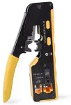 Digitus Multimodular crimping tool, pass through (yellow, incl. cable cutter and stripper, metal version)