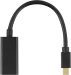 DELTACO Mini DisplayPort till HDMI adapter, 4K 60Hz, 0,2m, Svart