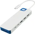 Hyper HyperDrive Flex 9 Port Dual 4K HDMI Dock, White/Blue | HD4103BUGL | HDMI ports quantity 2