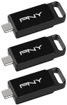M&auml;lukaart PNY Technologies USB-Stick 128GB PNY Elite USB 3.2 TYPE-C retail 3-Pack