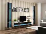 Cama MEBLE Cama Shelf unit VIGO NEW 180/40/30 white/black gloss