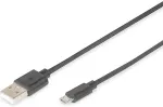 Digitus USB 2.0 Anschlusskabel Typ A -mikro B St/St 1.0m sw