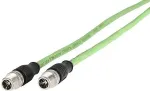 MetzConnect METZ CONNECT M12 - Netzwerkkabel - 8-polig M12 (M) bis 8-polig M12 (M) - 2 m - Paare in Metallfolie (PiMf) - CAT 6a - verseilt - gr&uuml;n