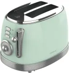 Cecotec Toaster | Toast&Taste 800 Vintage | Power 850 W | Number of slots 2 | Housing material Stainless steel | Light Green