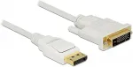 DELOCK - Videokabel - Single Link - DisplayPort (M) bis DVI-D (M) - DisplayPort 1,2a - 1,0m - passiv - wei&szlig; (83813)