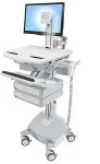Monitor ERGOTRON StyleView - Wagen f&uuml;r LCD-Display/Tastatur/Maus/CPU/Notebook/Barcodescanner (Heben und Senken) - medizinisch - Aluminium, verzinker Stahl, hochwertiger Kunststoff - Grau, wei&szlig;, Polished Aluminum - Bildschirmgr&ouml;&szlig;e: bis zu 61cm (bis zu ...