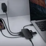 Aukey CB-C71 aluminium HUB USB-C | 8in1 | RJ45 Ethernet 10/100/1000Mbps | 3xUSB 3.1 | HDMI 4k@30Hz | SD & microSD | USB-C Power Delivery 100W