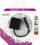 Deltaco DisplayPort to DVI-I topeltlingi adapter, must, 0,2m