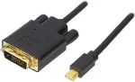 DELTACO Adapter mini, DisplayPort / DVI-I, 2m, black / DP-DVI202