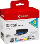 Tooner CANON PGI-550 + CLI-551 C/M/Y/BK/GY Multi pack