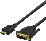 DELTACO HDMI-DVI-kaabel, 7m, Full HD, must