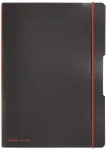 Herlitz Notizheft my.book flex, A4, PP-Cover, schwarz abgerundete Ecken, Verschluss- und Haltegummi in rot, - 1 St&uuml;ck (11361508)