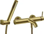 FERRO BATH MIXER WITH SHOWER SET BRUSHED GOLD