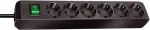 Brennenstuhl Eco-Line 6-way power strip (black, 3 meters)