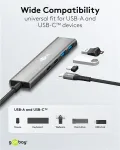 Goobay Slim 4-Port USB Hub, USB-C to USB-C/USB-A, 5 Gbit/s | 76563