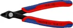 KNIPEX Electronic Super Knips 78 81 125, electronics pliers (red/blue, with opening spring and opening limitation)