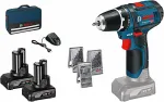 Bosch Powertools Akku-Bohrschrauber GSR 12V-15 Professional, 12Volt (blau/schwarz, 2x Li-Ionen Akku 4,0Ah, 39 Bits & Bohrer)