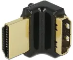 DeLOCK Adapter High Speed HDMI mit Ethernet - HDMI-A Buchse > HDMI-A Stecker 4K 90 Grad gewinkelt oben schwarz