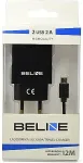 Beline Travel charger 2xUSB + microUSB 2A black