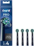 Braun Oral-B | Replaceable toothbrush heads | EB50BRX-4 Cross Action | Heads | For adults | Number of brush heads included 4 | Black