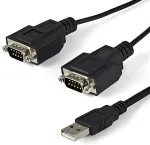 StarTech.com 2 Port FTDI USB auf Seriell RS232 Adapter - USB zu RS-232 Kabel - Serieller Adapter - USB - RS-232 x 2 - Schwarz (ICUSB2322F)