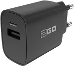 2GO Ladeger&auml;t 20W 2-Port 1x USB-A/1x USB-C, PD schwarz