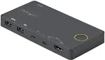 StarTech.com 2 PORT HYBRID USB-C KVM SWITCH KVM SWITCH - 4K 60HZ HDMI 2.0