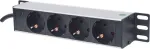 IC INTRACOM Intellinet 10" 1U Rackmount 4-Output Power Distribution Unit (PDU) EU CEE 7/3 Outlets, With Power Indicator, No Surge Protection, Built-in 1.8m Power Cord with EU CEE 7/4 Plug