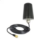 DELOCK WLAN 802.11 b/g/n Antenne SMA Stecker 2 dBi omnidirektional mit Anschlusskabel (RG-174, 3 m) Dachmontage outdoor schwarz