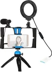 NONAME Blogging Smartphone Video Rig (LED Ring Light, Tripod Mount, Phone Holder, Mic)