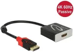 DELOCK 4K Passive - Videoanschlu&szlig; - DisplayPort / HDMI - DisplayPort (M) bis HDMI (W) - 20 cm - Schwarz - 4K Unterst&uuml;tzung