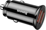 Noname Baseus Auto laadija &uuml;mmargune plastikust A+A topelt kiire laadimine 3.0 30W Black (CCALL-YD01)