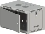 ALANTEC Wall-mounted wardrobe 19" 9U 600x500, until, single-leaf METAL DOORS, solid rear cover, perforated movable side panels, grey colour, 4 beams, FLAT PACK
