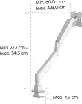 HAMA Monitor mount gas spring 13-35 inches white